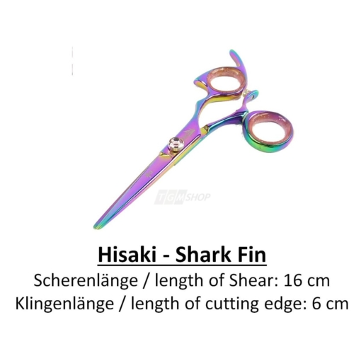 Hisaki Shark Fin Titanium Swivel Rechtshänder Friseur Haar Schere 440A Stahl