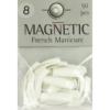 Magnetic Nail Tips French Manicure Größe 8 künstliche Nägel 50 Stück