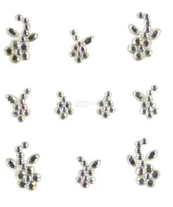 YOU Nails Nail Art Tattoo Design Nagel Aufkleber 3D Maniküre 1 Bogen 10 Sticker - Flowers - white